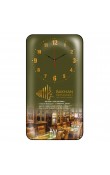 Logo baskılı promosyon bombe duvar saati 25.3 x 47 cm plastik çerçeveli